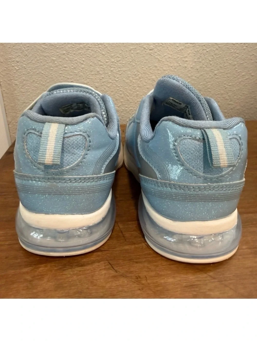 Disney Frozen Elsa Olaf Light Up Sneakers Girls Size 11 Blue Glitter Shoes